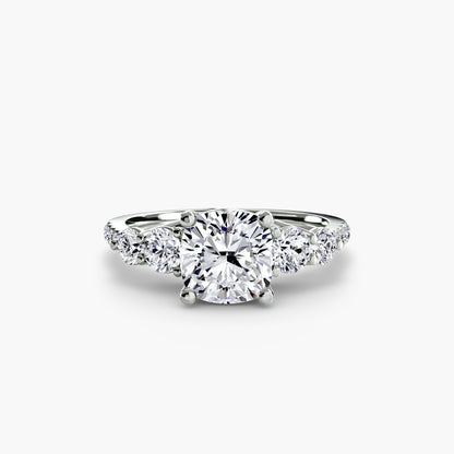 Five Stone Ring with Pavé Band - AYKA JEWELS