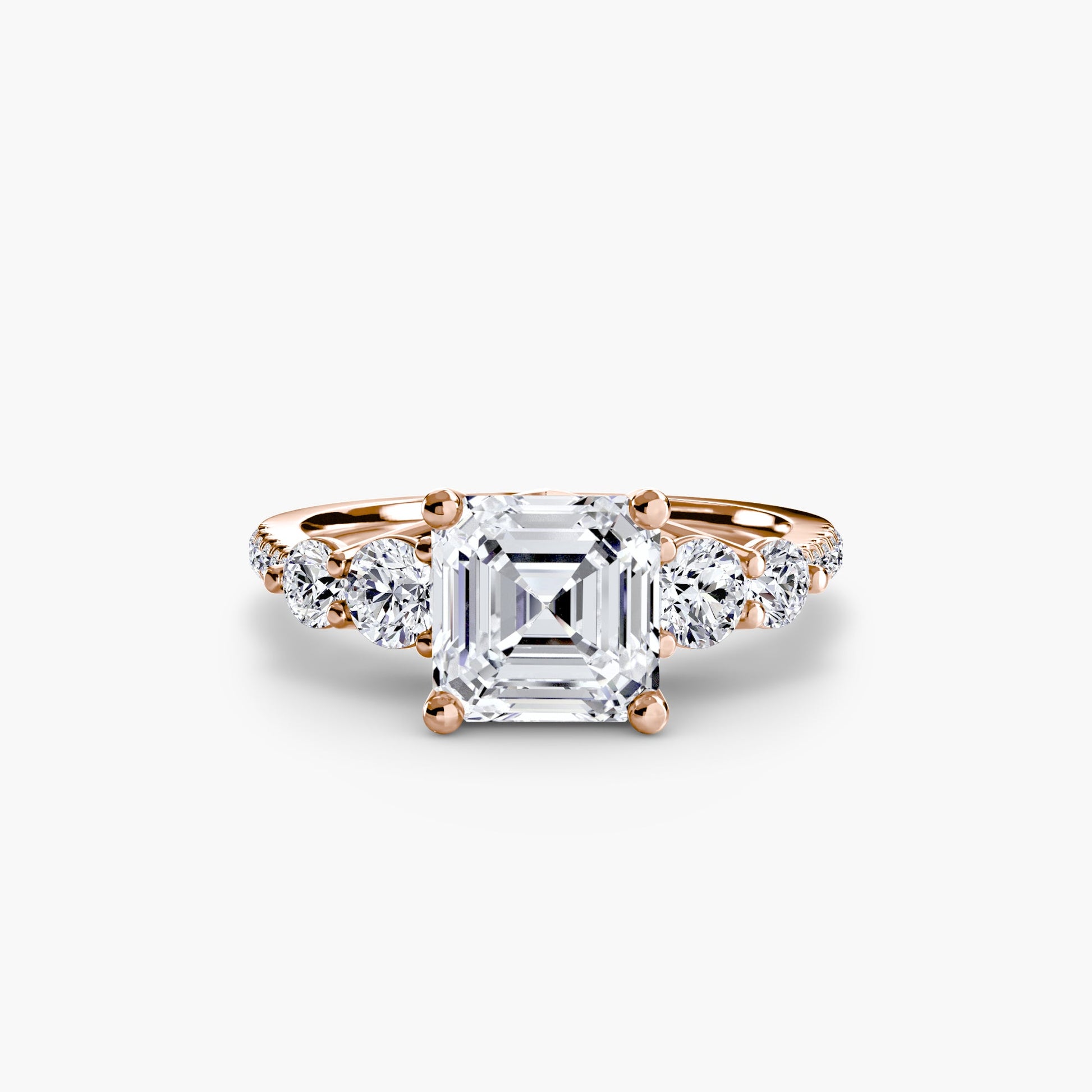 Five Stone Ring with Pavé Band - AYKA JEWELS
