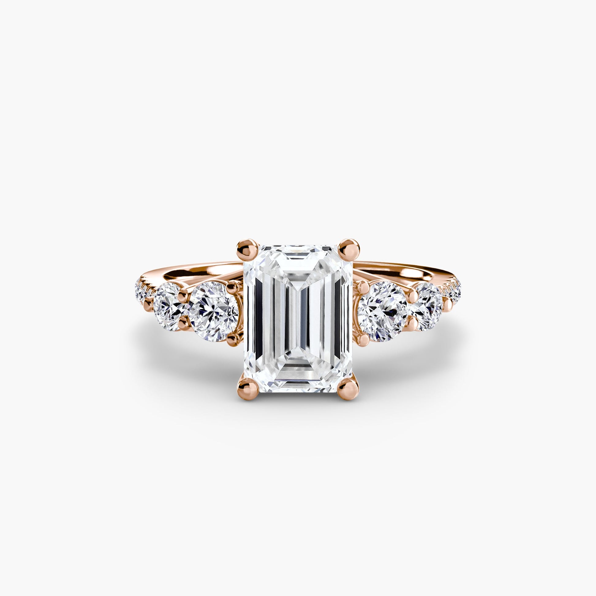 Five Stone Ring with Pavé Band - AYKA JEWELS