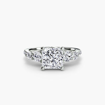 Five Stone Ring with Pavé Band - AYKA JEWELS