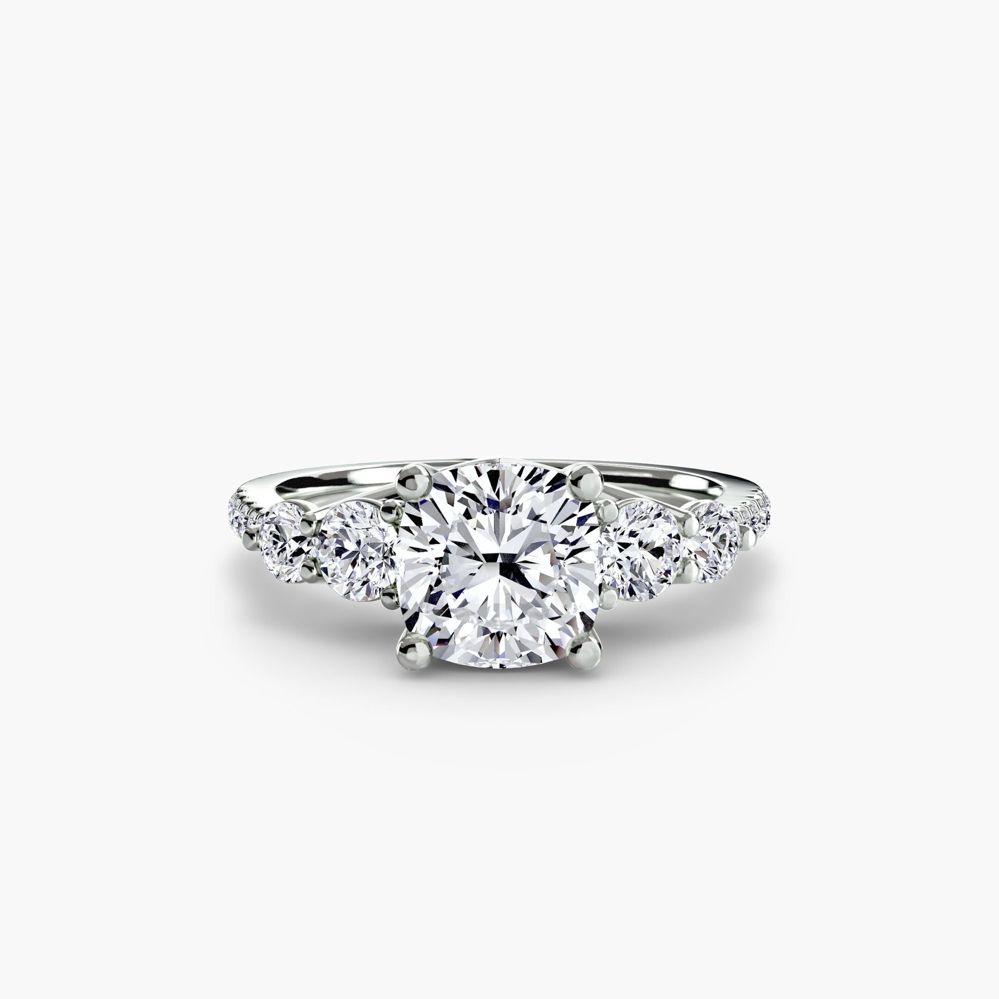 Five Stone Ring with Pavé Band - AYKA JEWELS