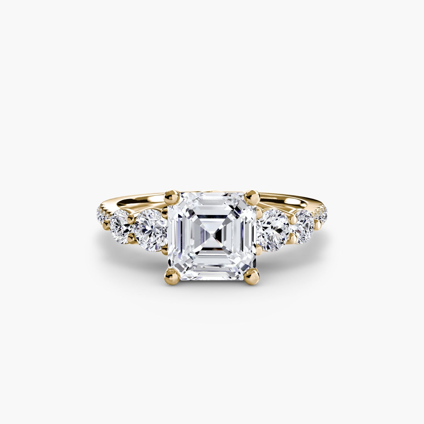 Five Stone Ring with Pavé Band - AYKA JEWELS