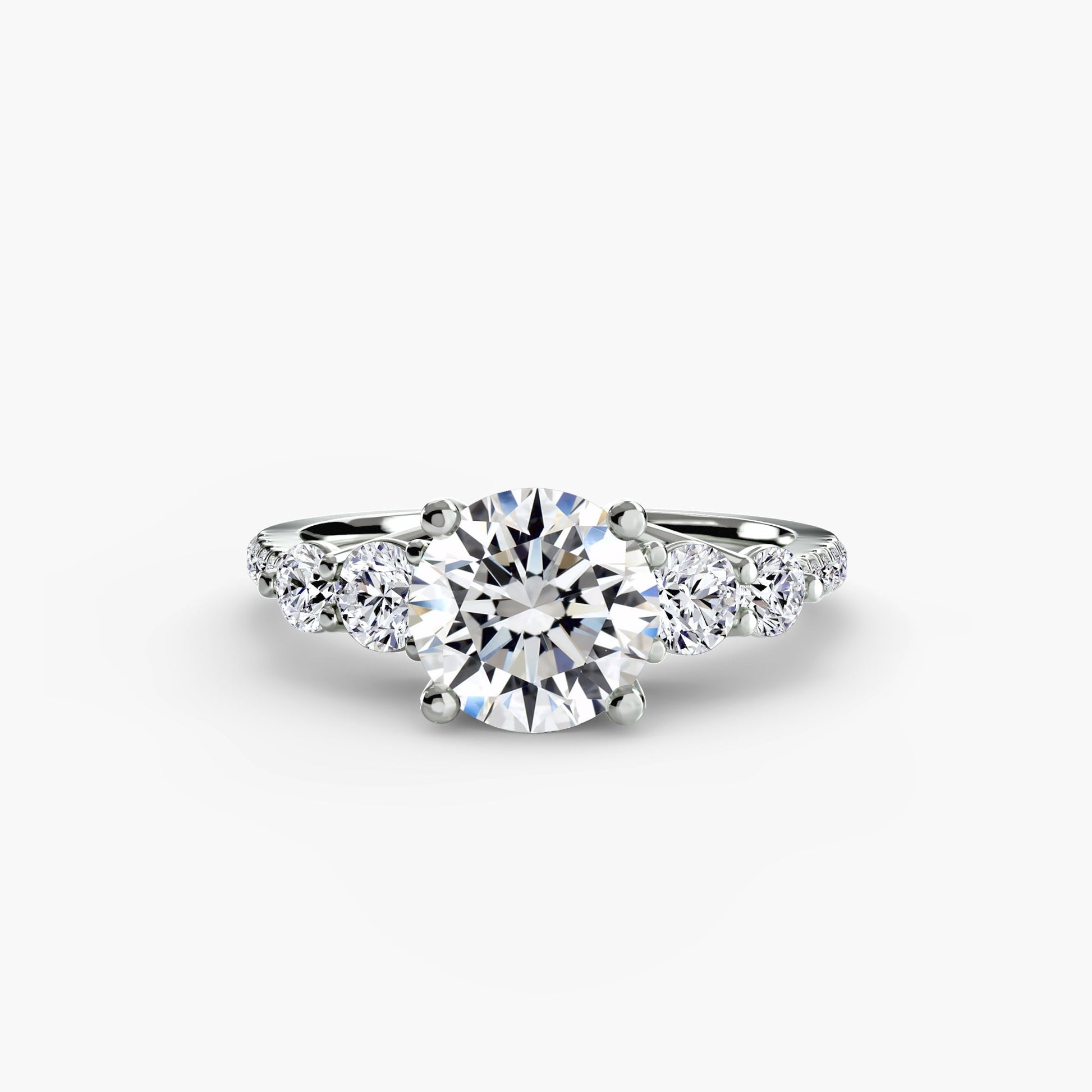 Five Stone Ring with Pavé Band - AYKA JEWELS