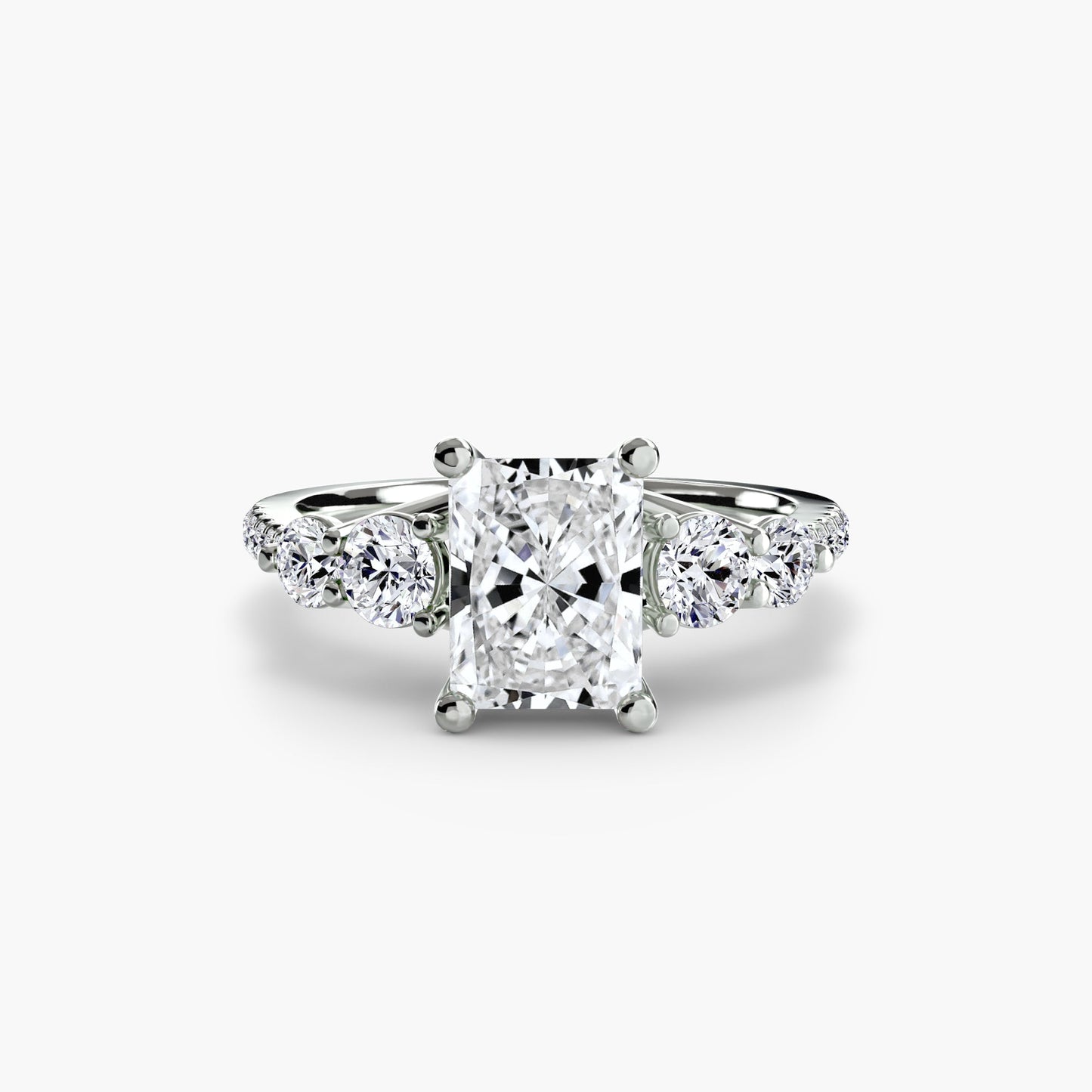 Five Stone Ring with Pavé Band - AYKA JEWELS