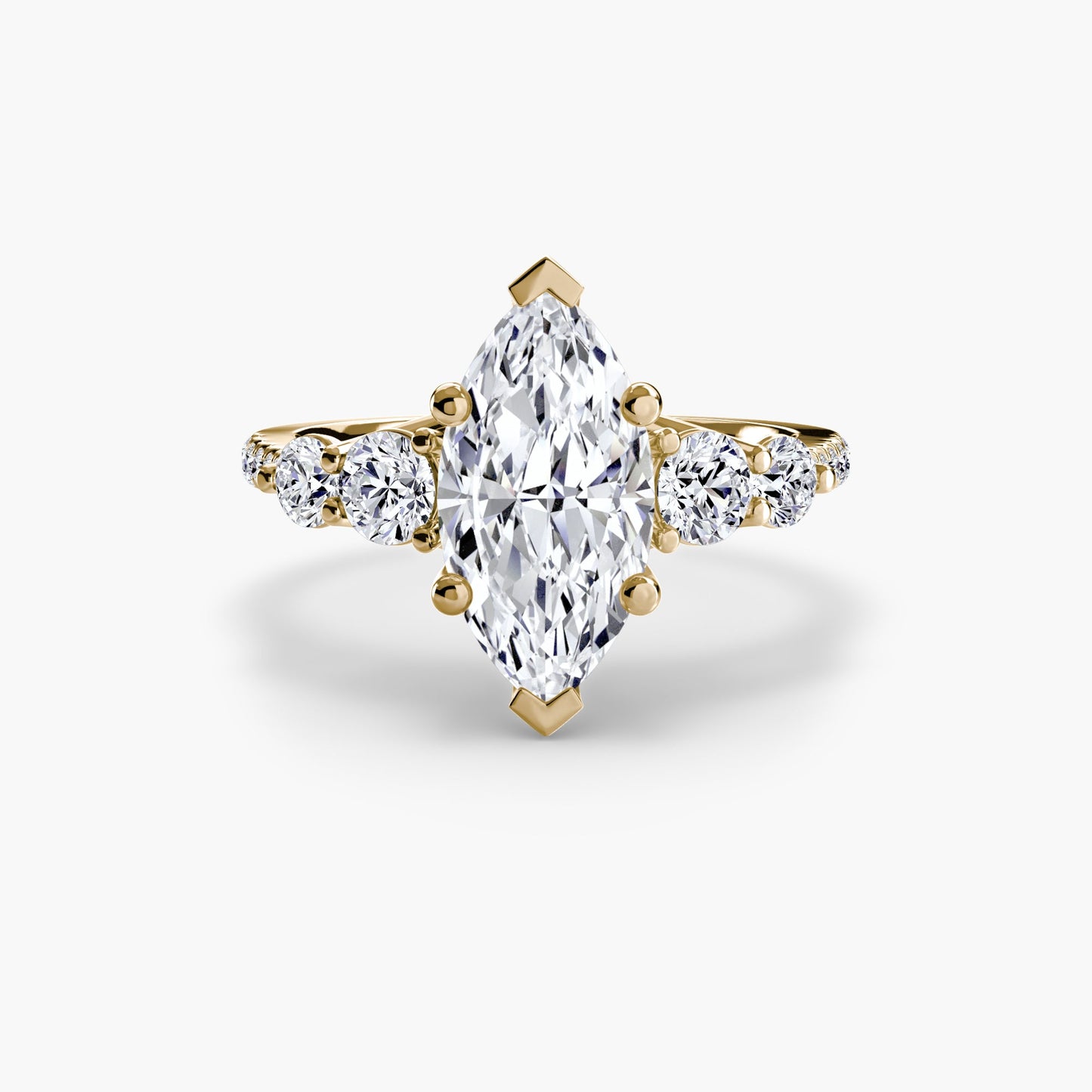 Five Stone Ring with Pavé Band - AYKA JEWELS