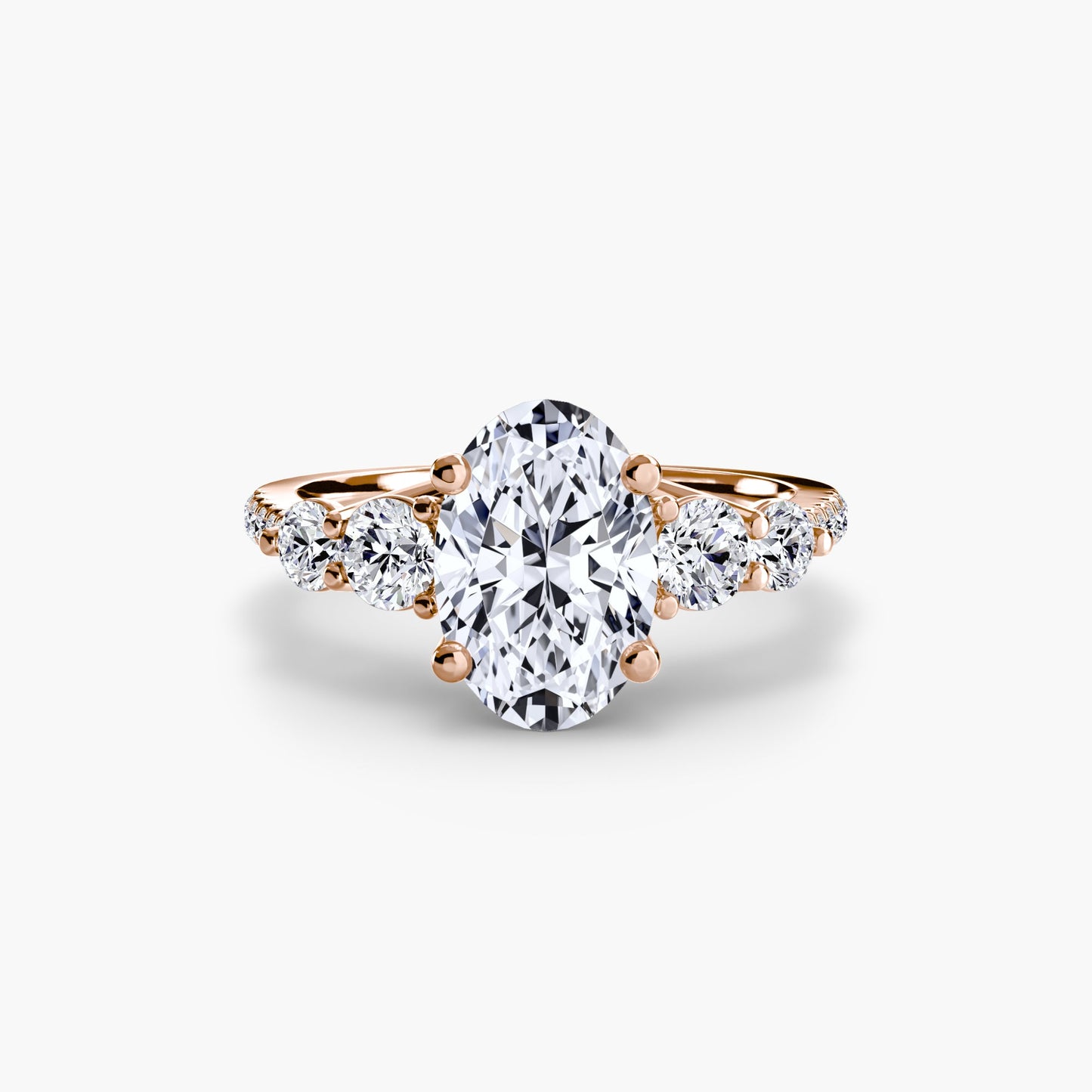 Five Stone Ring with Pavé Band - AYKA JEWELS