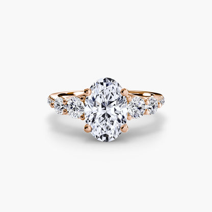 Five Stone Ring with Pavé Band - AYKA JEWELS