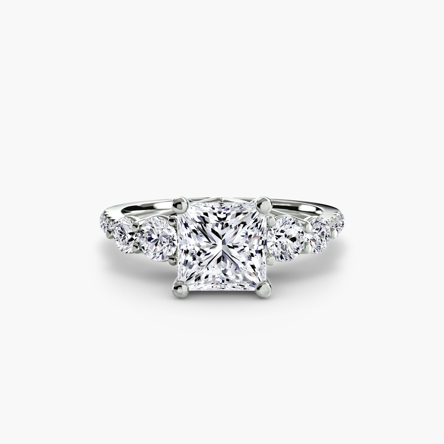 Five Stone Ring with Pavé Band - AYKA JEWELS