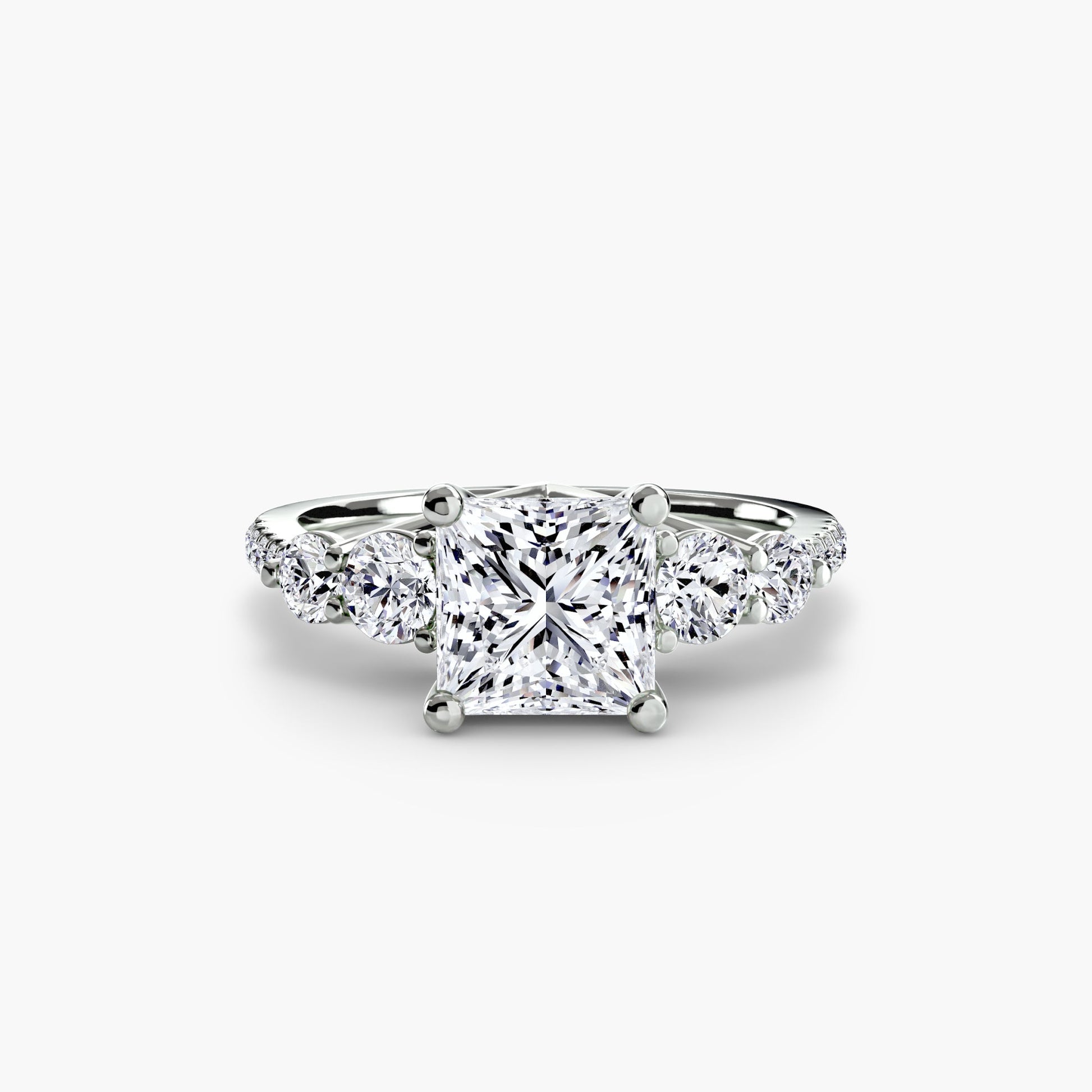 Five Stone Ring with Pavé Band - AYKA JEWELS