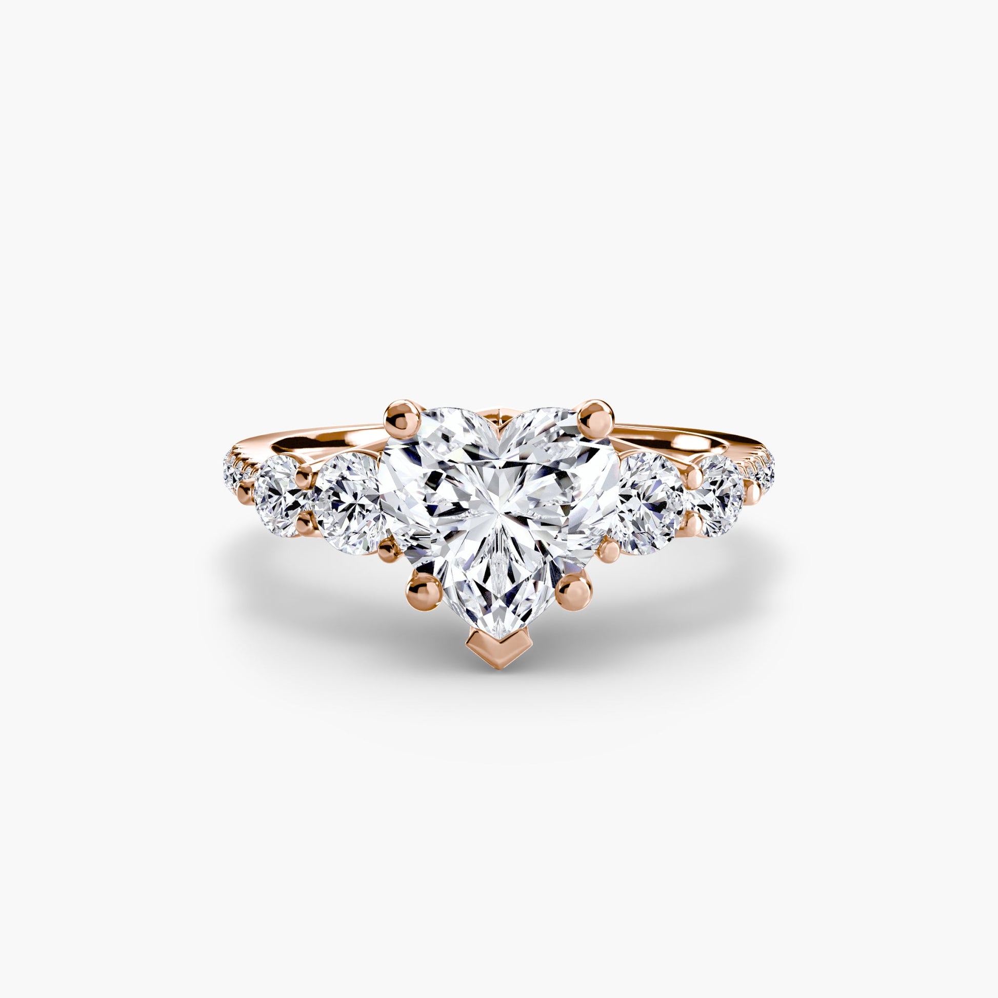 Five Stone Ring with Pavé Band - AYKA JEWELS