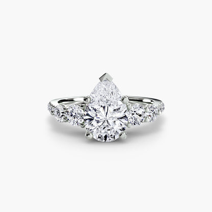Five Stone Ring with Pavé Band - AYKA JEWELS