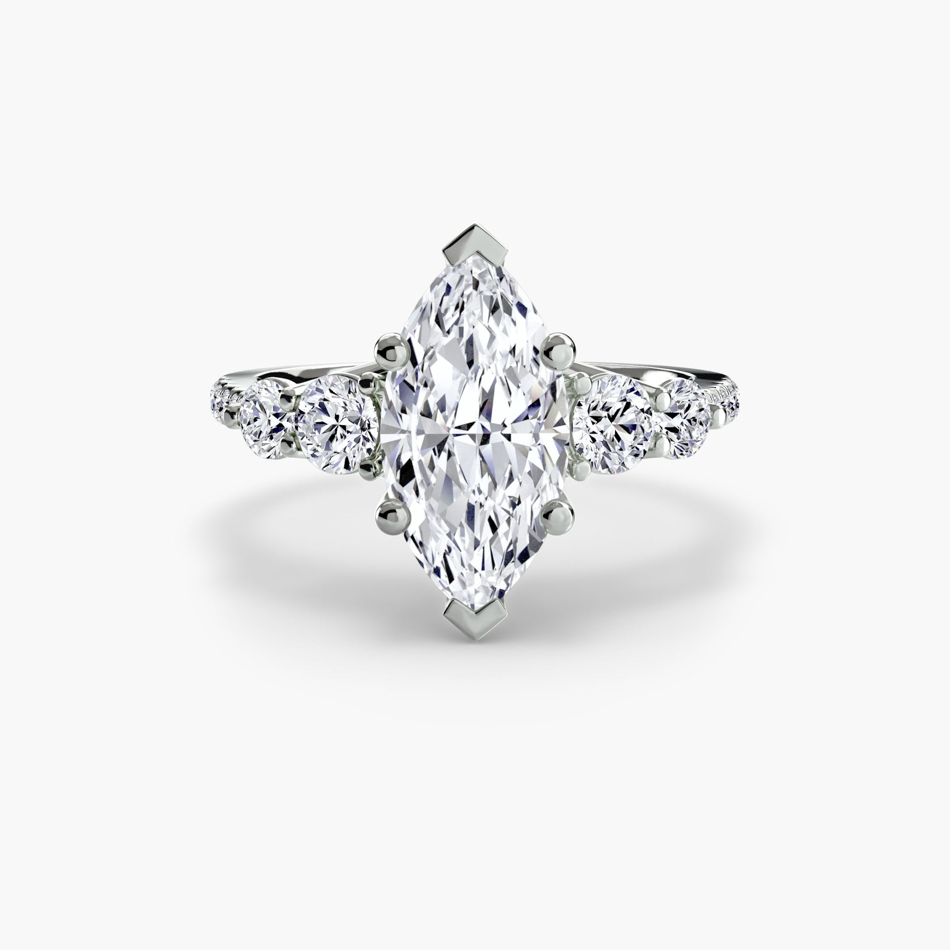 Five Stone Ring with Pavé Band - AYKA JEWELS
