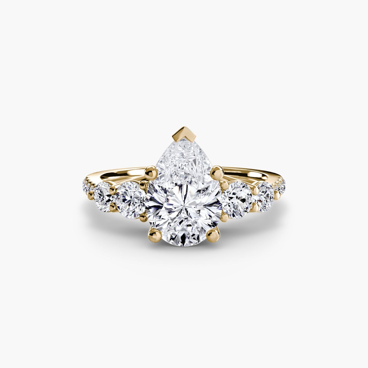 Five Stone Ring with Pavé Band - AYKA JEWELS