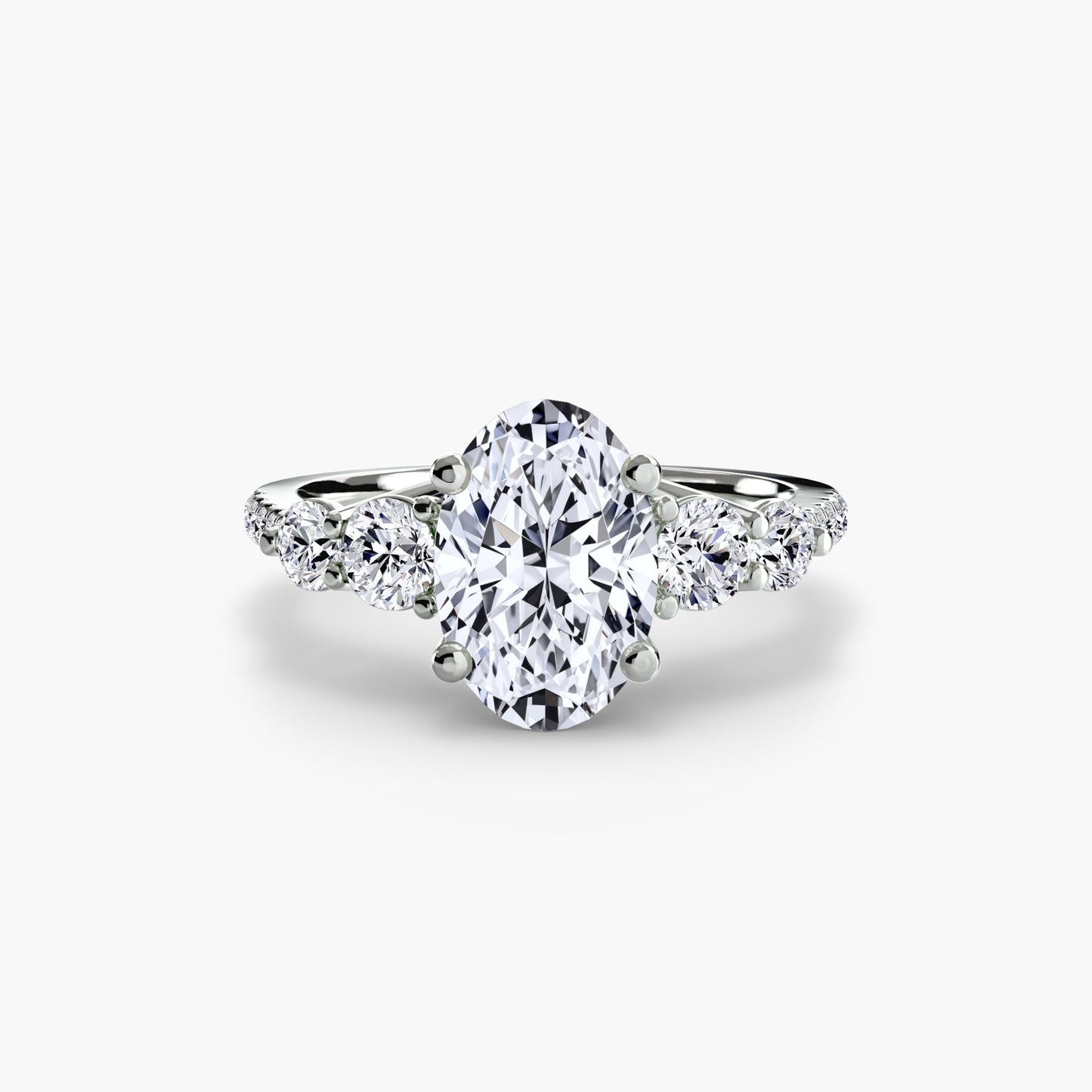 Five Stone Ring with Pavé Band - AYKA JEWELS