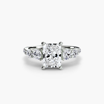 Five Stone Ring with Pavé Band - AYKA JEWELS