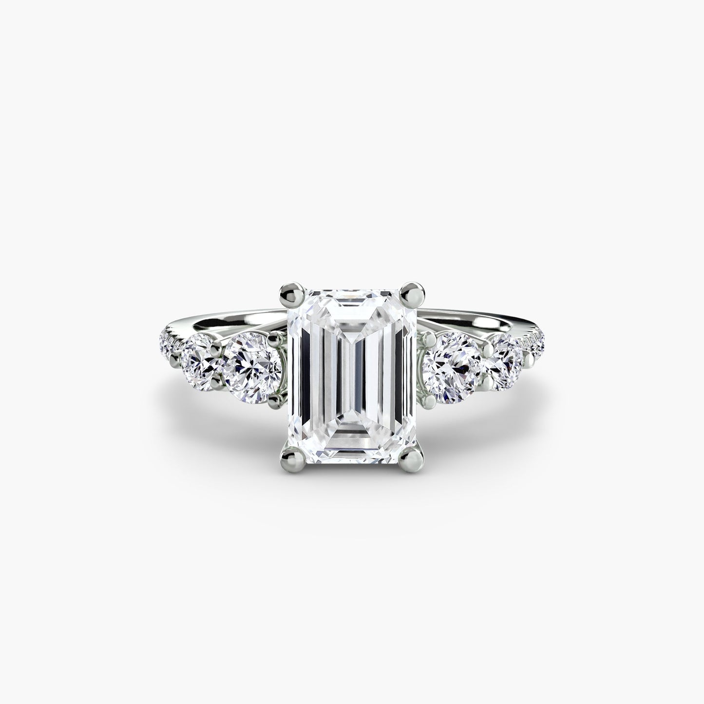 Five Stone Ring with Pavé Band - AYKA JEWELS