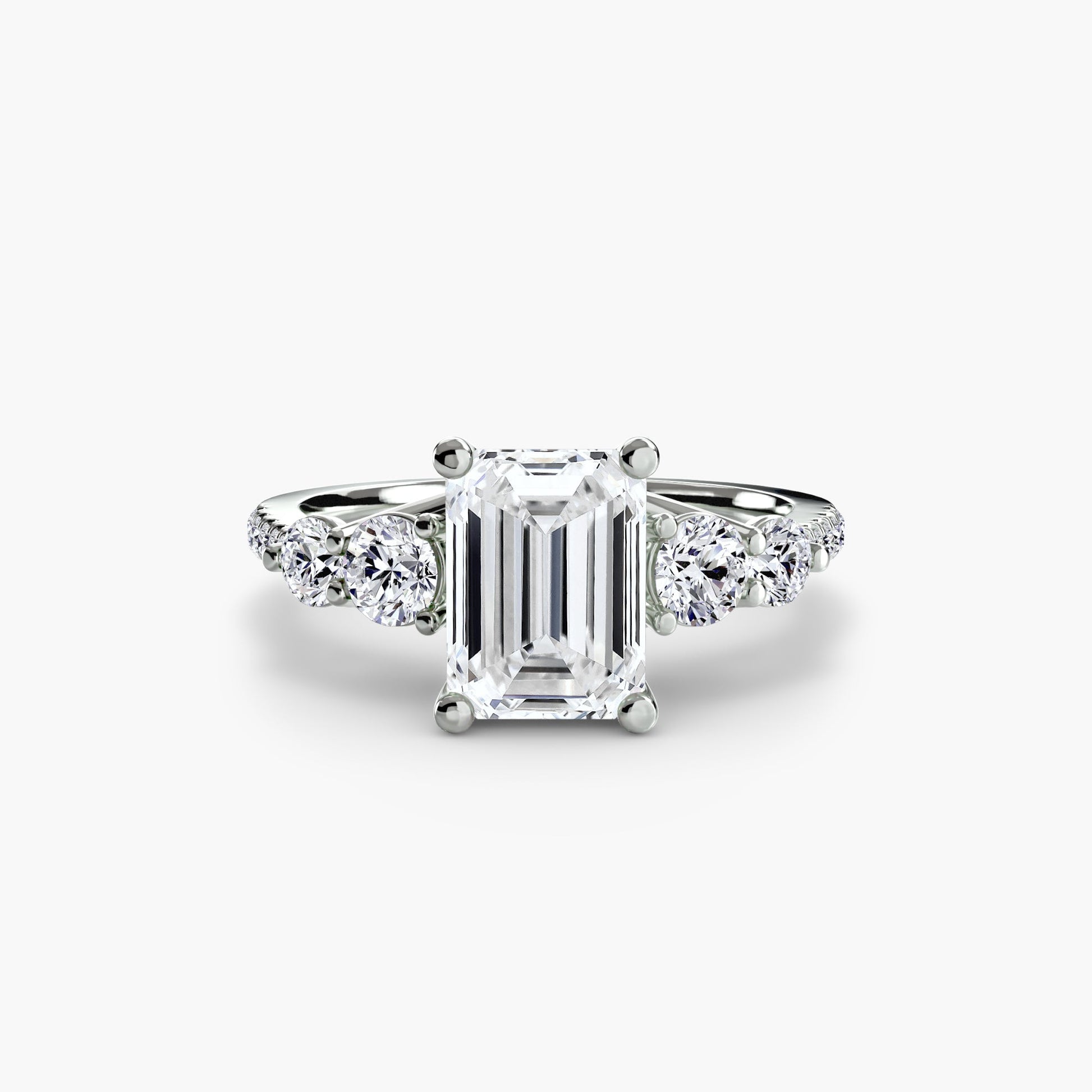 Five Stone Ring with Pavé Band - AYKA JEWELS