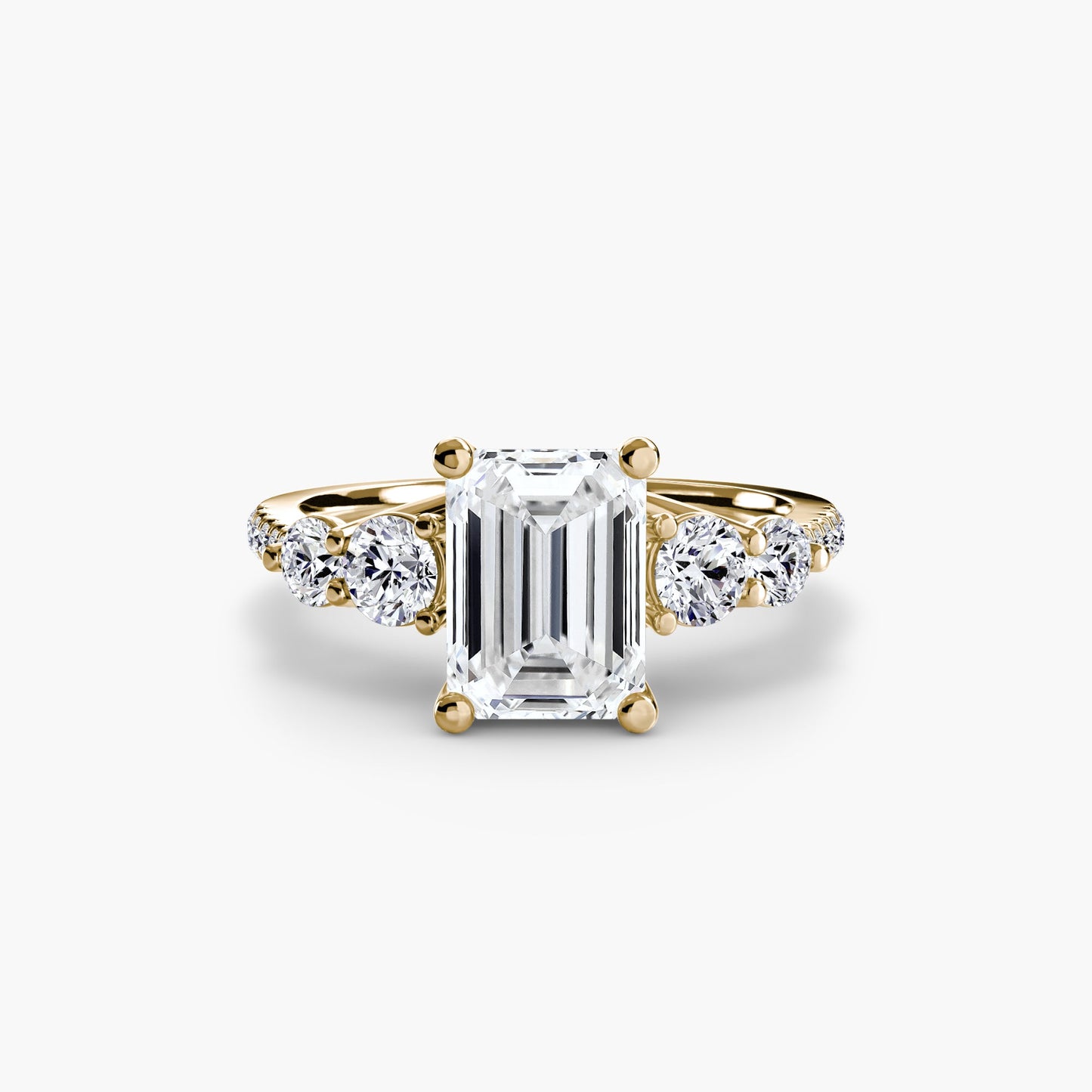 Five Stone Ring with Pavé Band - AYKA JEWELS