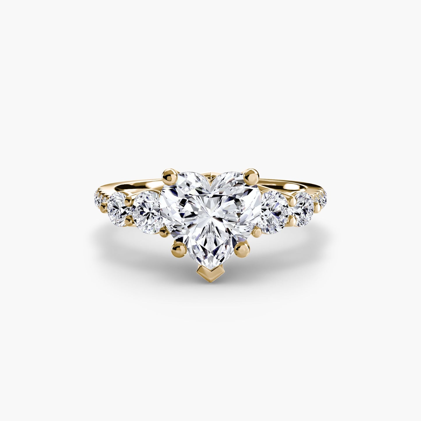 Five Stone Ring with Pavé Band - AYKA JEWELS