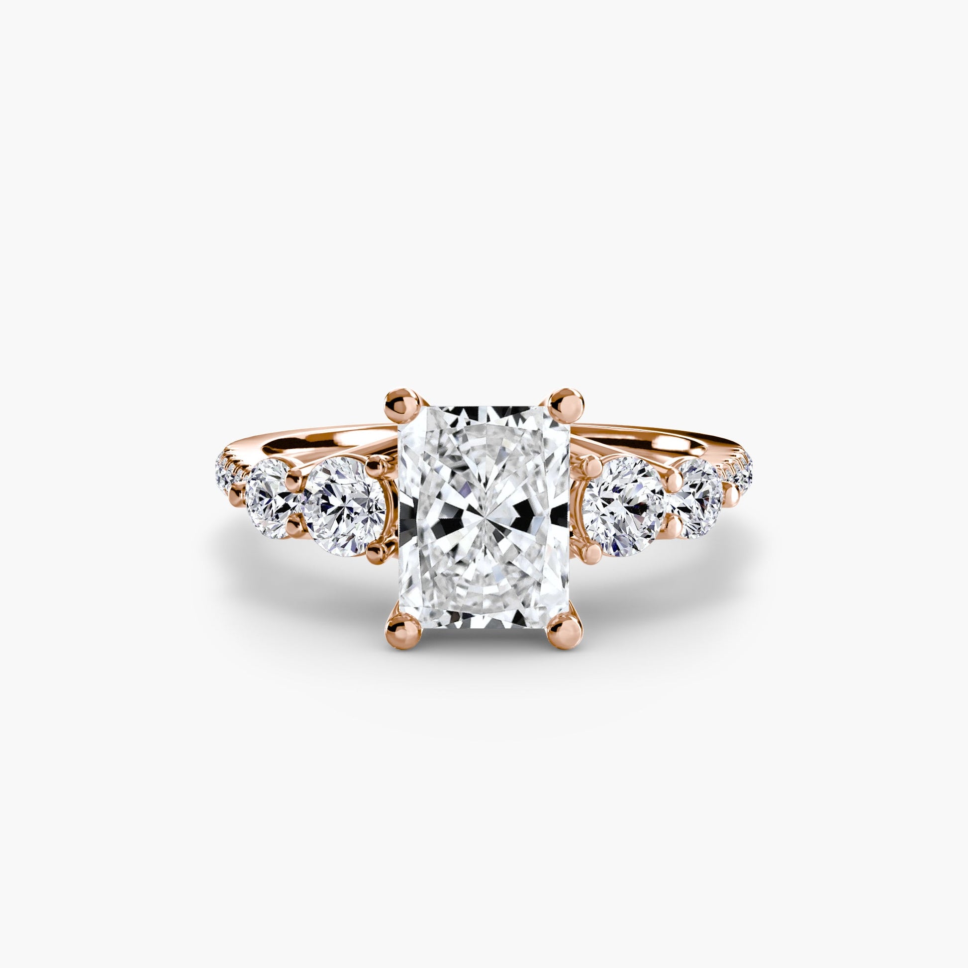Five Stone Ring with Pavé Band - AYKA JEWELS