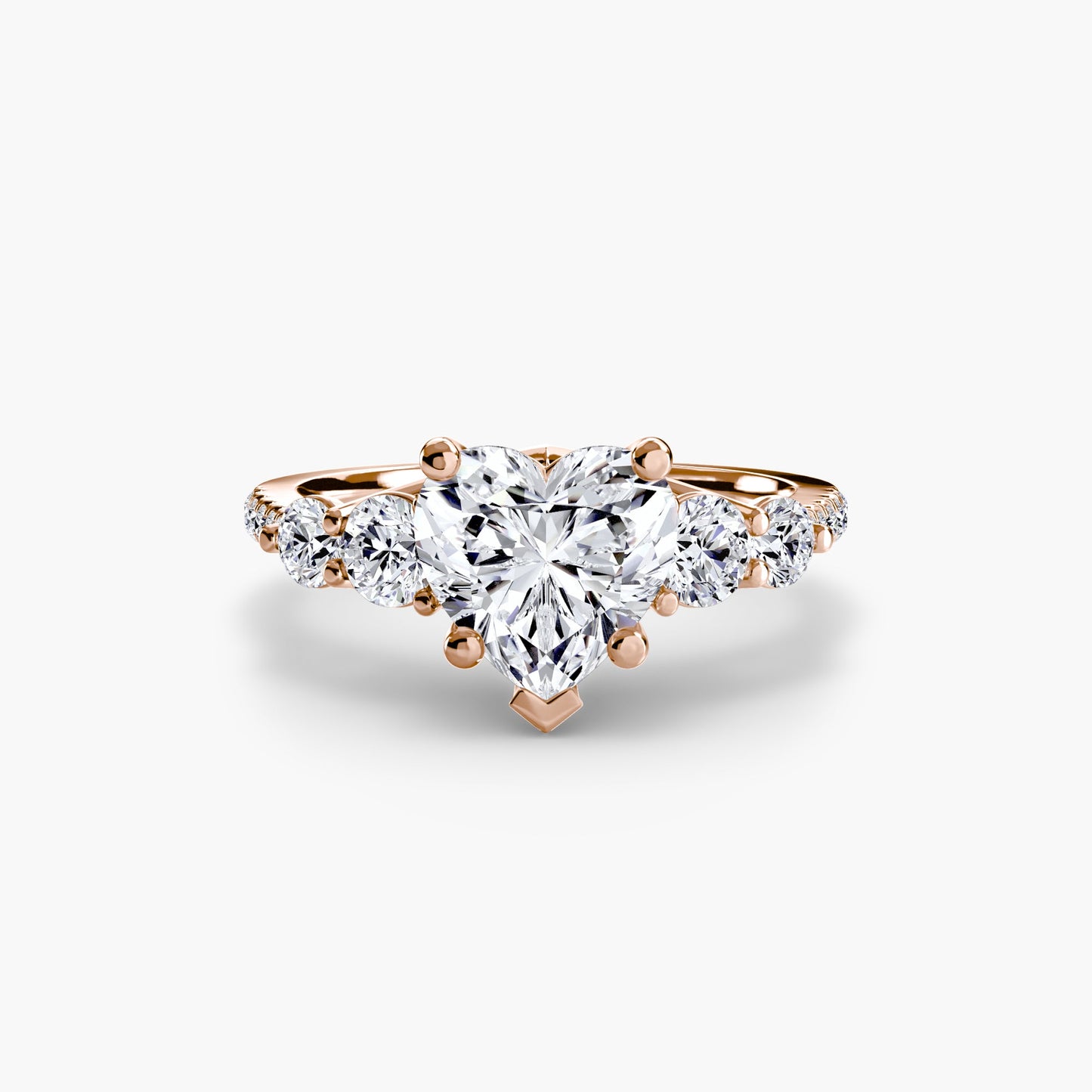 Five Stone Ring with Pavé Band - AYKA JEWELS