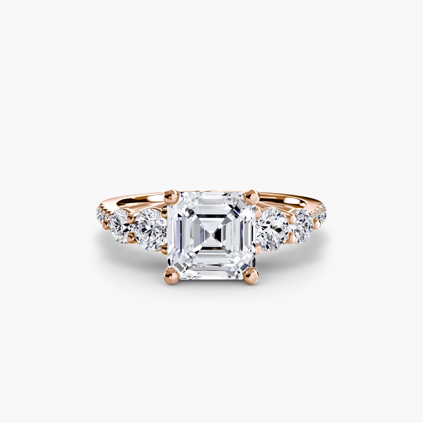 Five Stone Ring with Pavé Band - AYKA JEWELS