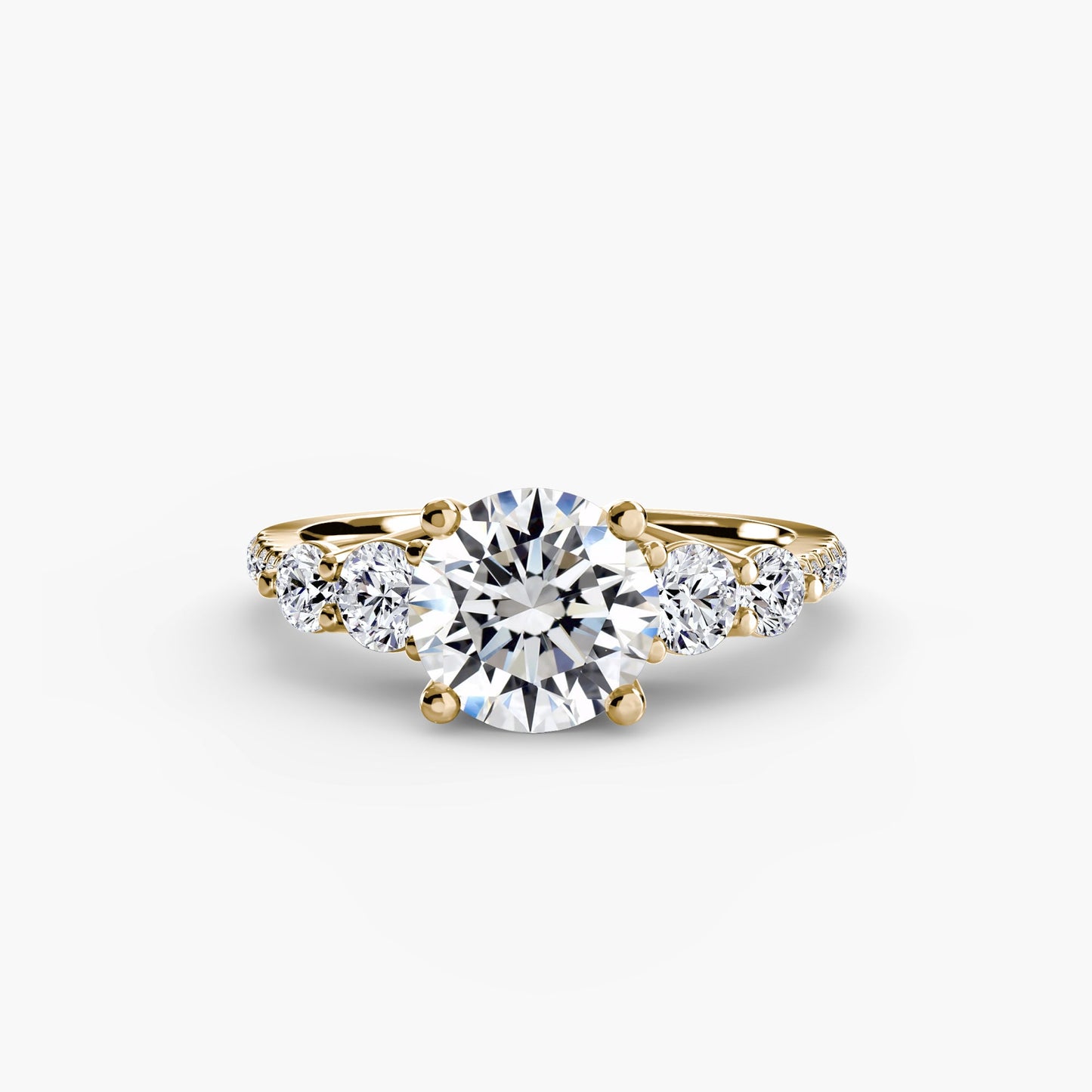 Five Stone Ring with Pavé Band - AYKA JEWELS