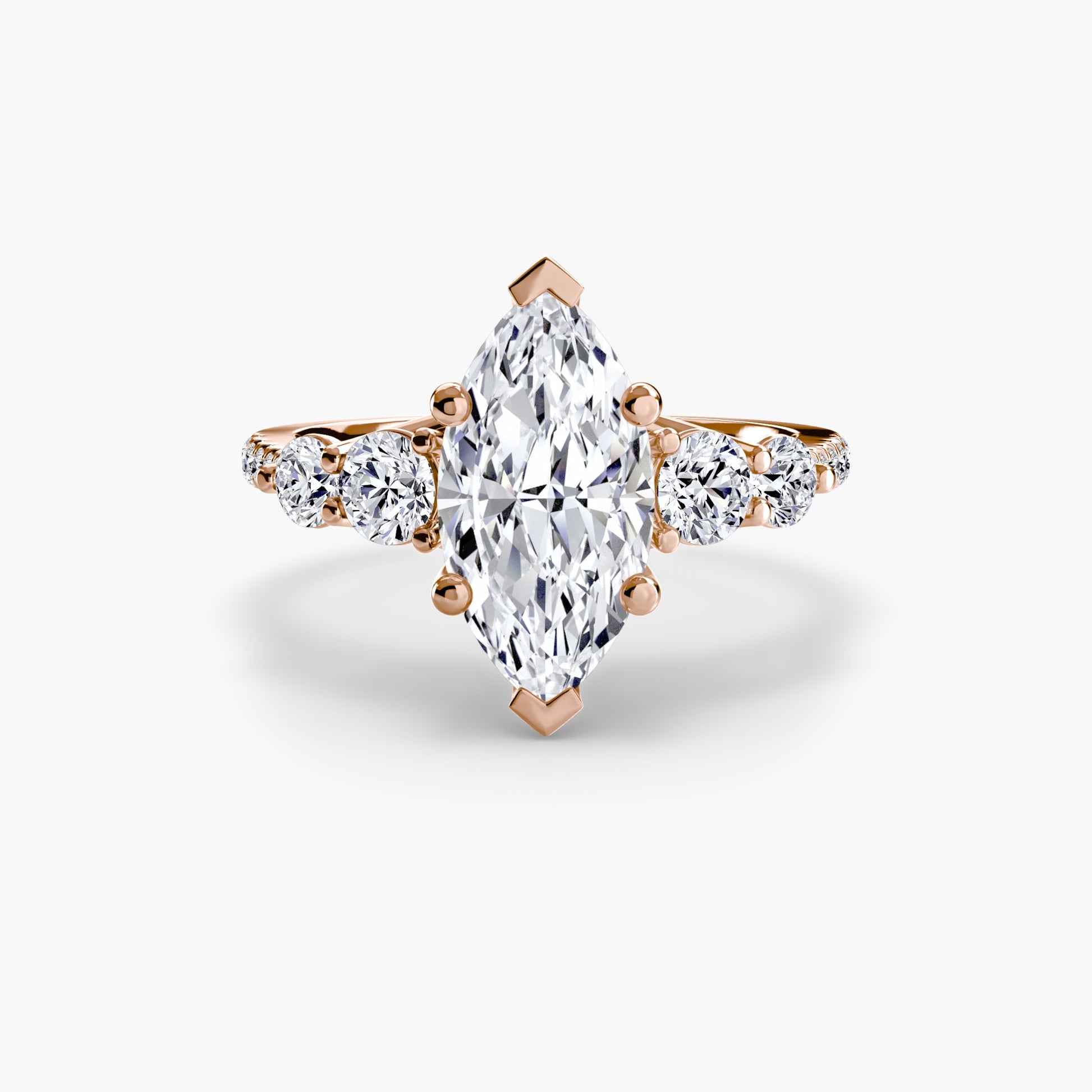 Five Stone Ring with Pavé Band - AYKA JEWELS
