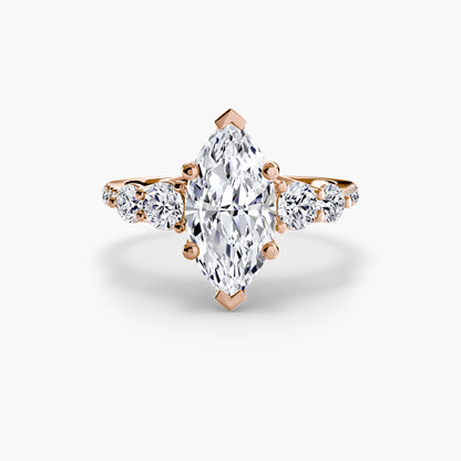 Five Stone Ring with Pavé Band - AYKA JEWELS