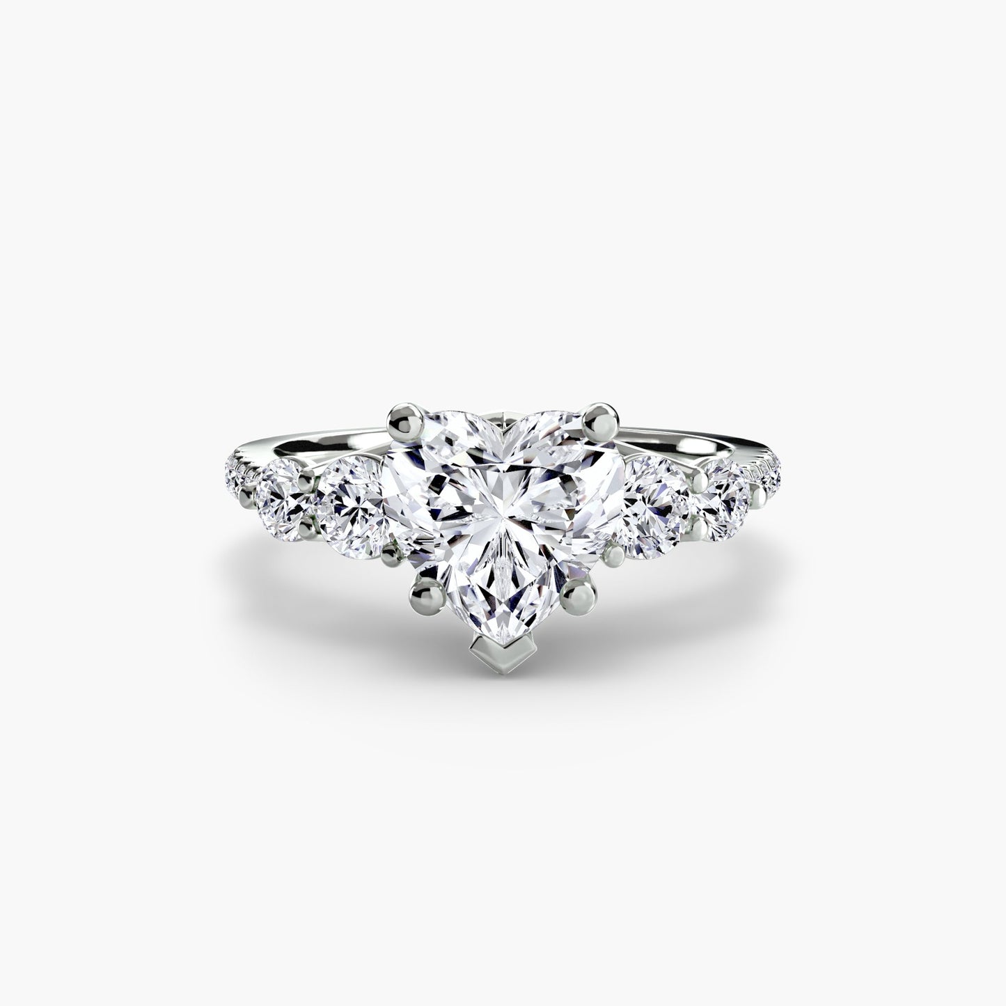 Five Stone Ring with Pavé Band - AYKA JEWELS