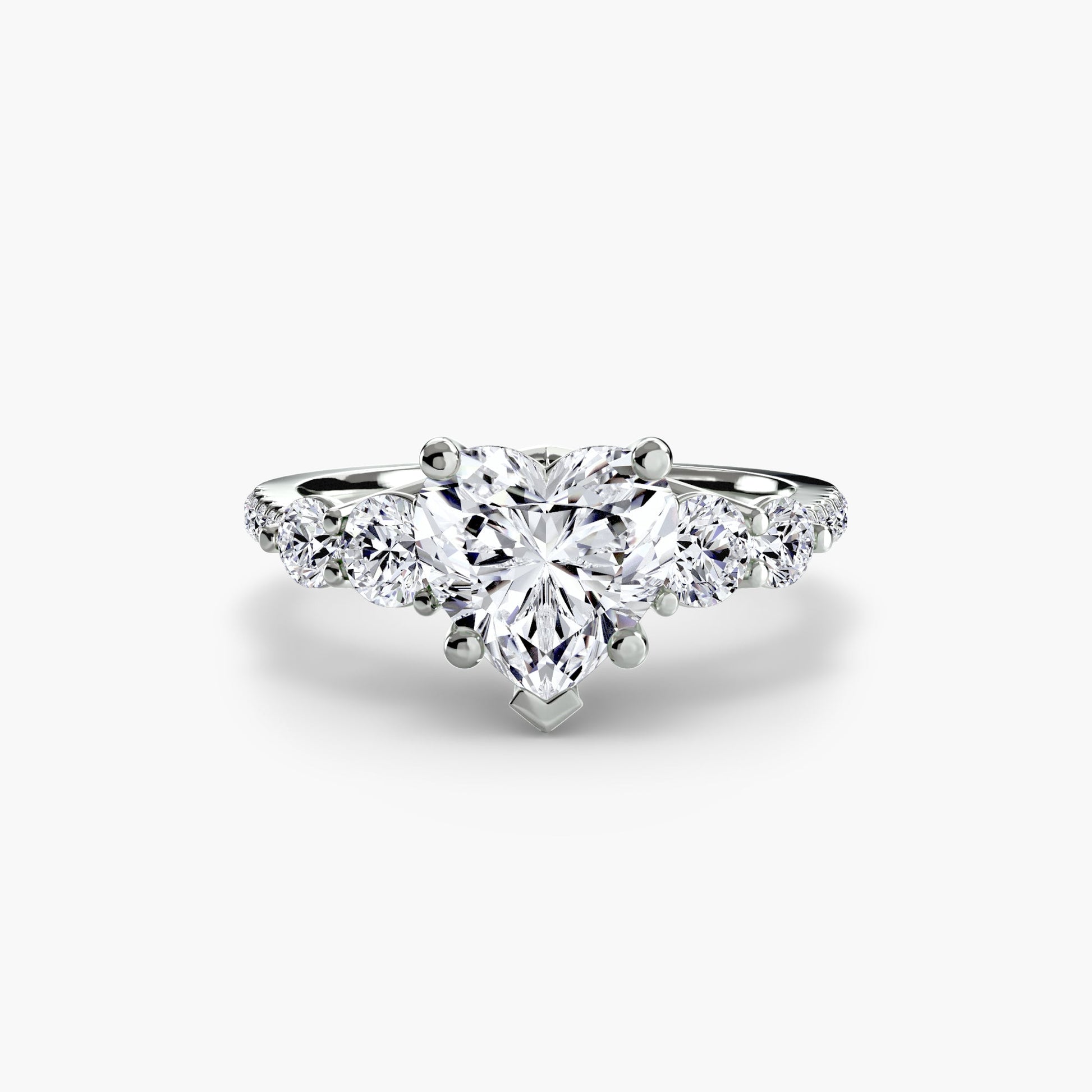 Five Stone Ring with Pavé Band - AYKA JEWELS