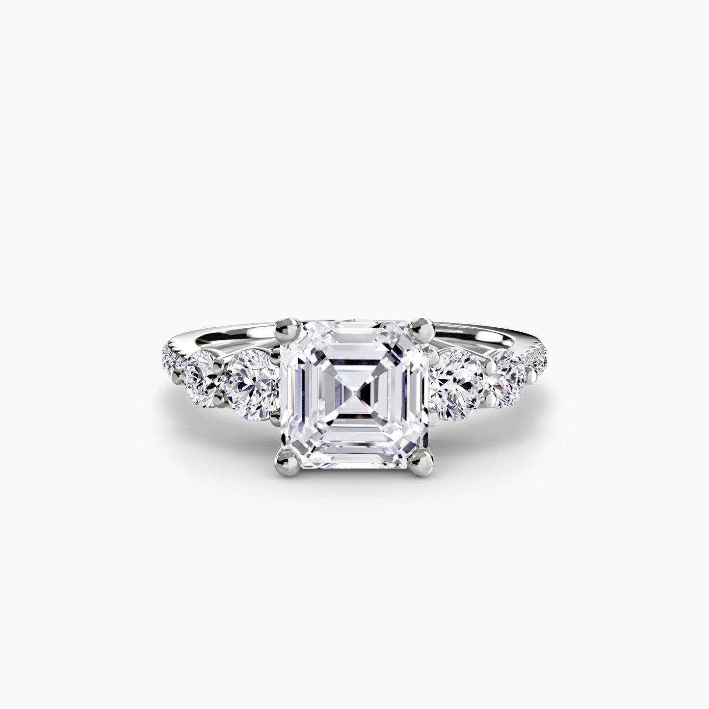 Five Stone Ring with Pavé Band - AYKA JEWELS