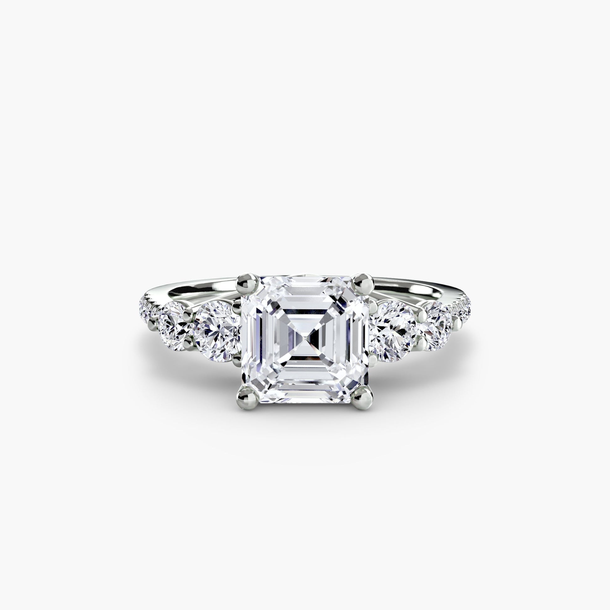 Five Stone Ring with Pavé Band - AYKA JEWELS