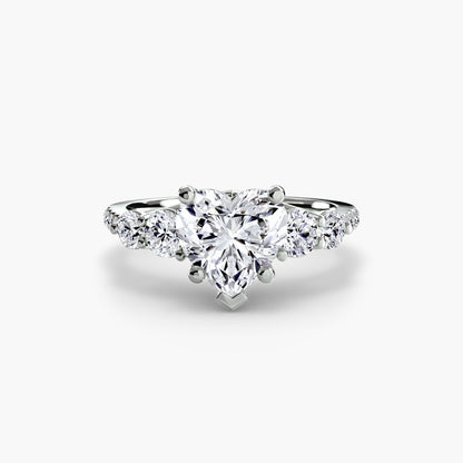 Five Stone Ring with Pavé Band - AYKA JEWELS