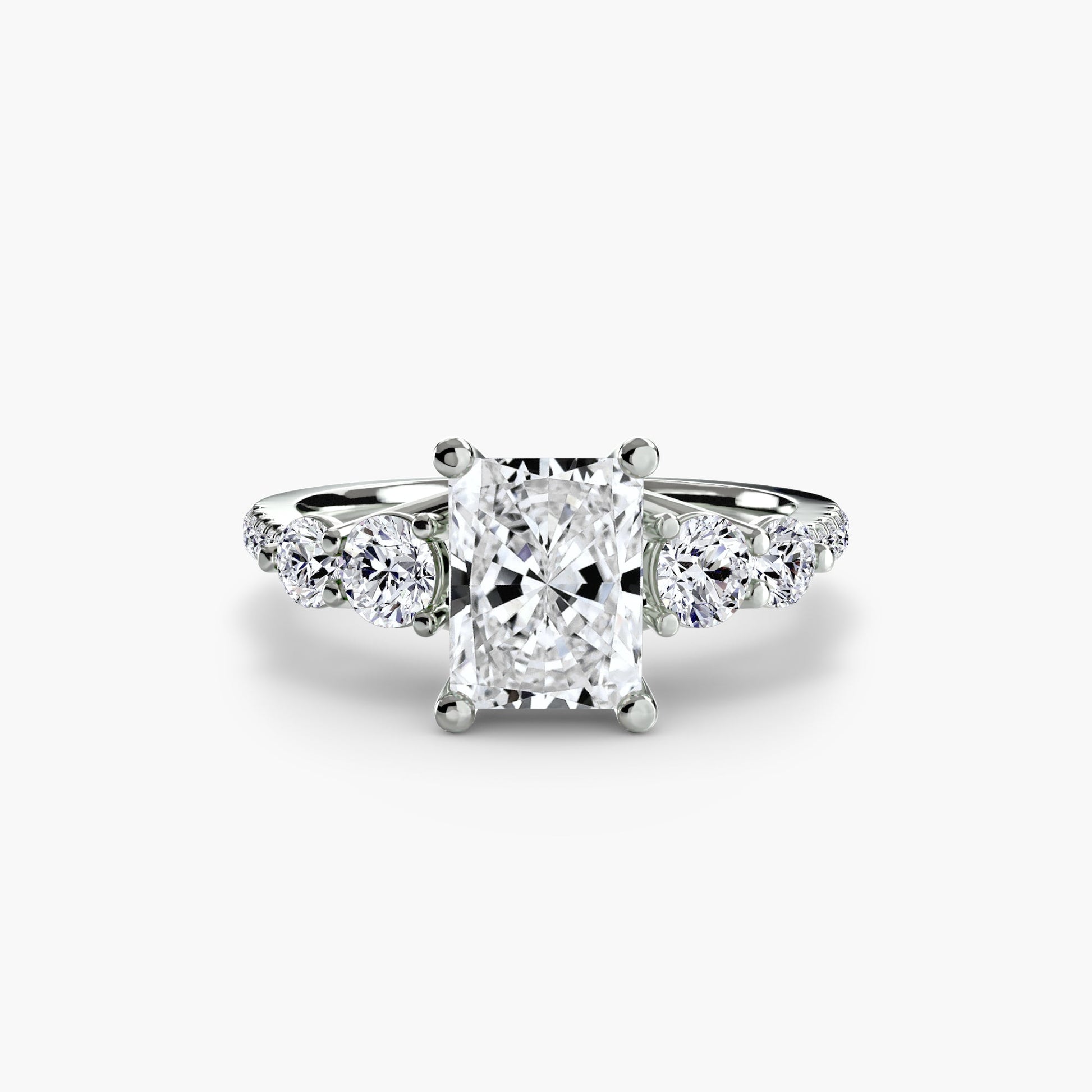 Five Stone Ring with Pavé Band - AYKA JEWELS