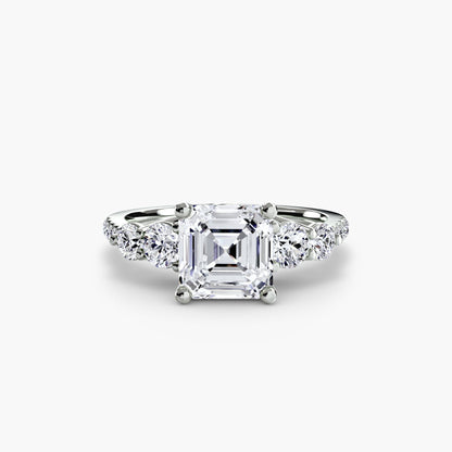 Five Stone Ring with Pavé Band - AYKA JEWELS