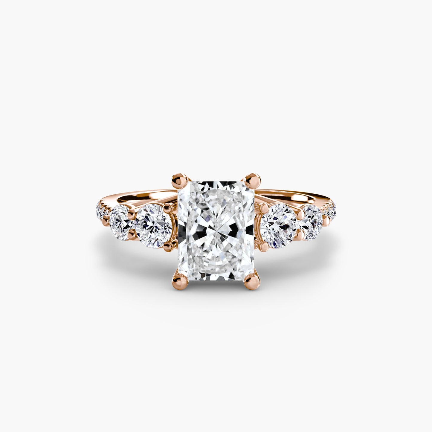 Five Stone Ring with Pavé Band - AYKA JEWELS