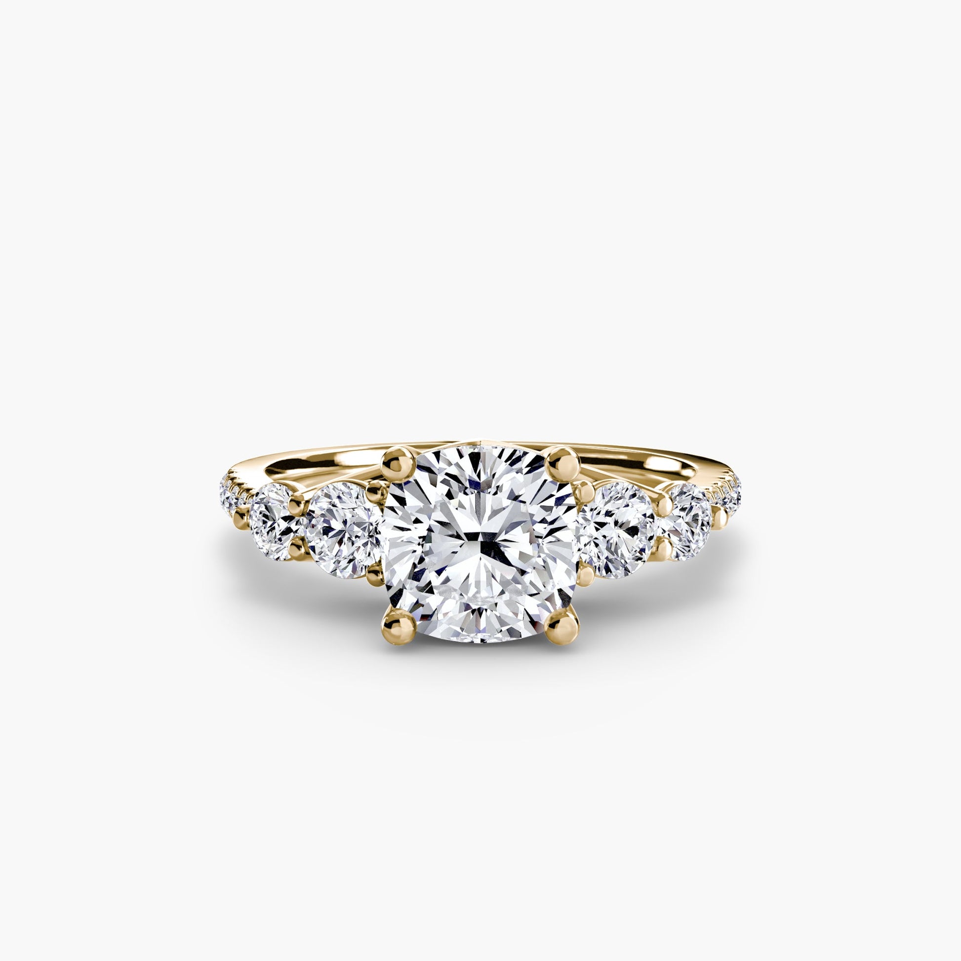 Five Stone Ring with Pavé Band - AYKA JEWELS