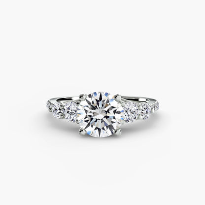 Five Stone Ring with Pavé Band - AYKA JEWELS