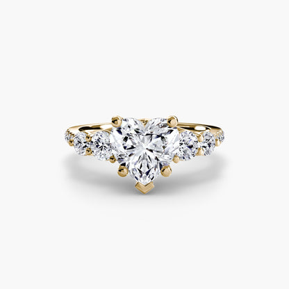 Five Stone Ring with Pavé Band - AYKA JEWELS
