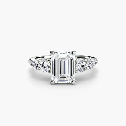 Five Stone Ring with Pavé Band - AYKA JEWELS