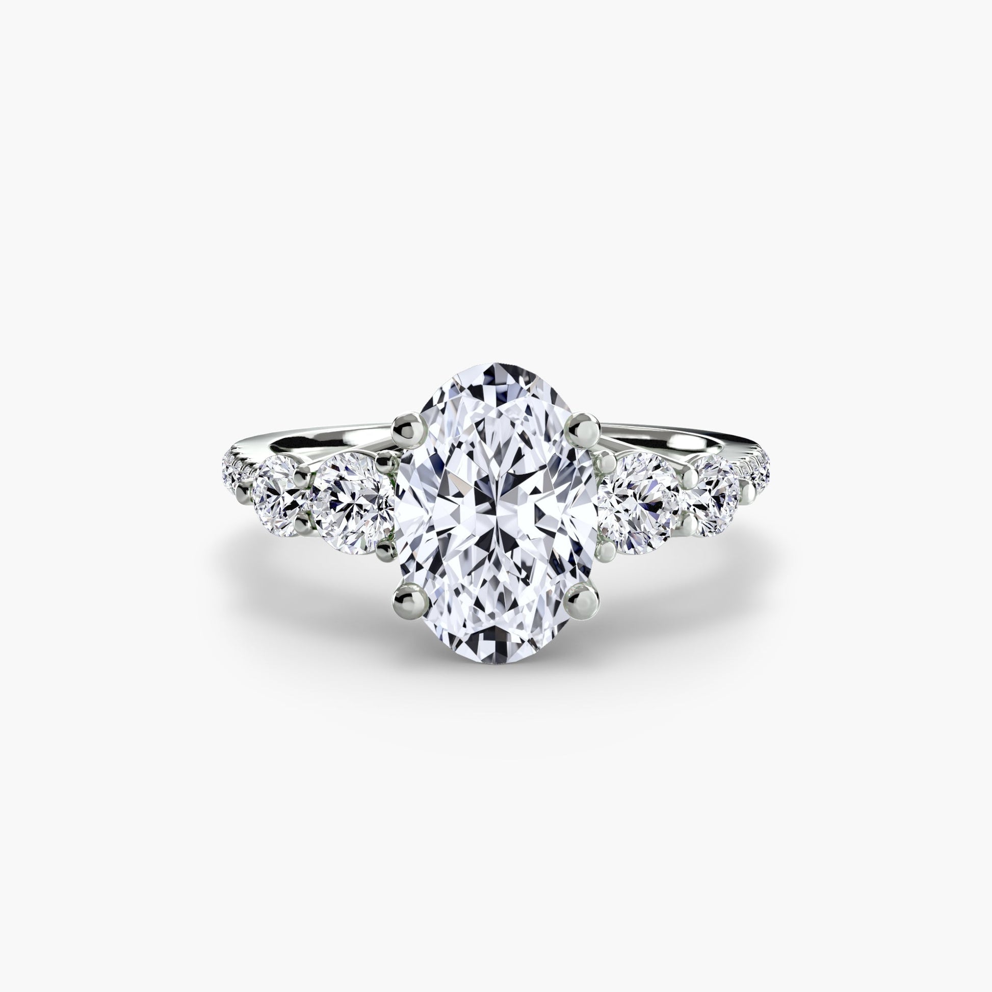 Five Stone Ring with Pavé Band - AYKA JEWELS