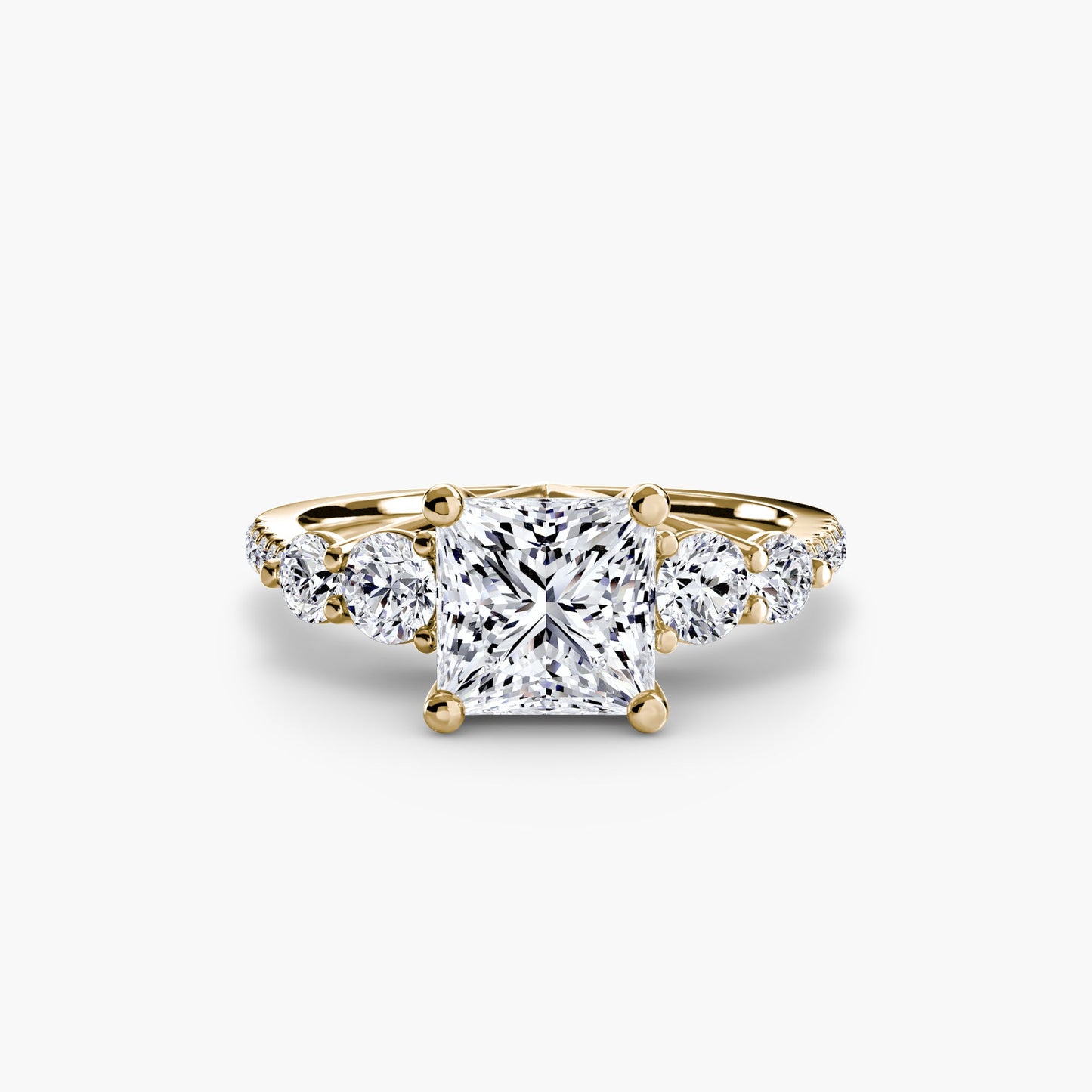 Five Stone Ring with Pavé Band - AYKA JEWELS