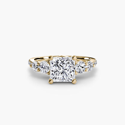 Five Stone Ring with Pavé Band - AYKA JEWELS