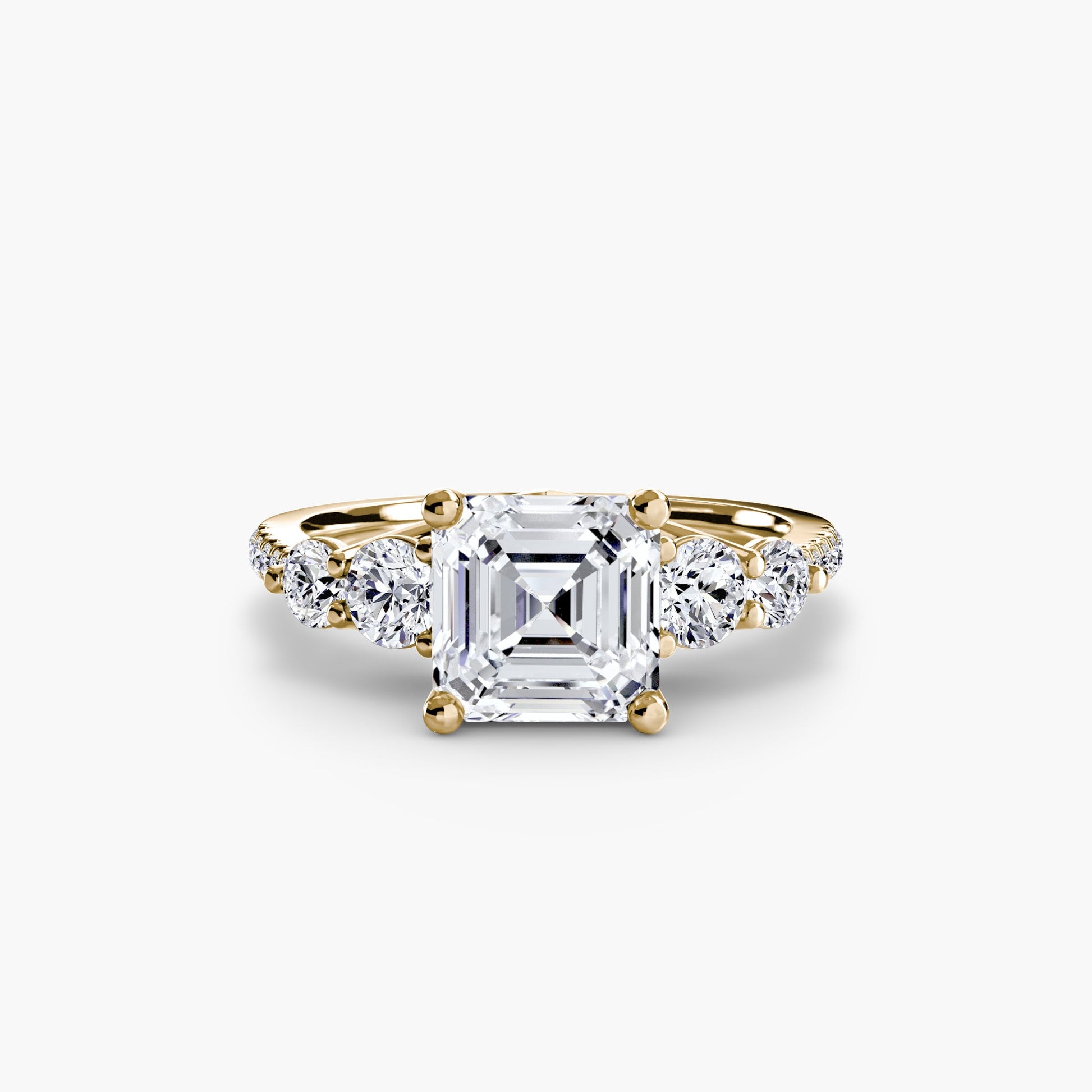 Five Stone Ring with Pavé Band - AYKA JEWELS