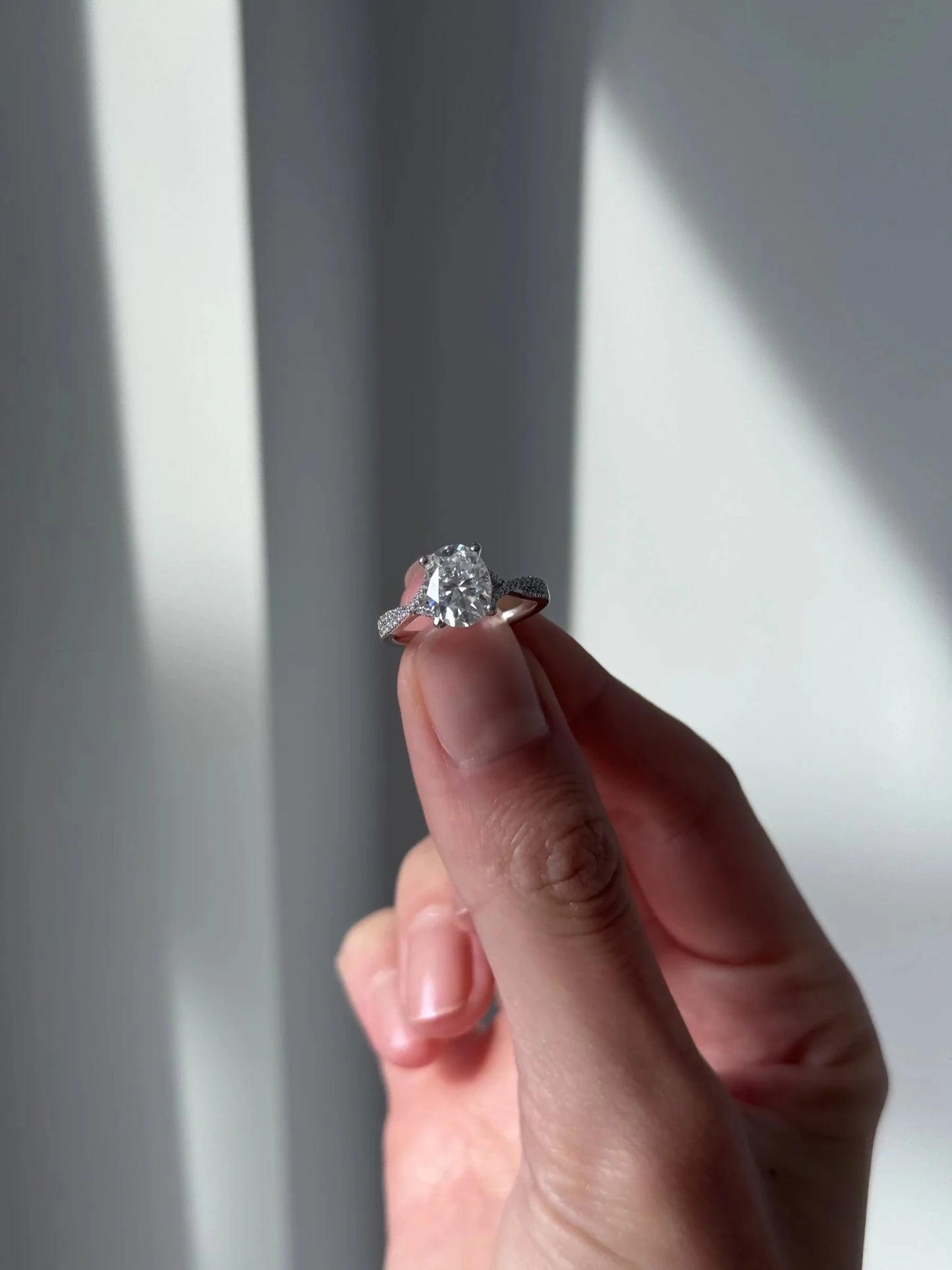 Florence Pavé Split Shank Diamond Ring – Oval - AYKA JEWELS