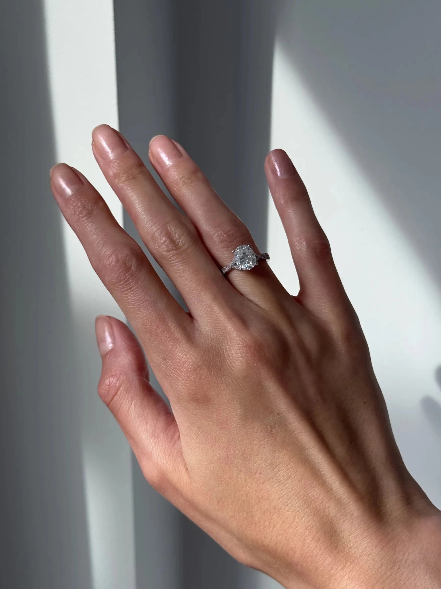 Florence Pavé Split Shank Diamond Ring – Oval - AYKA JEWELS