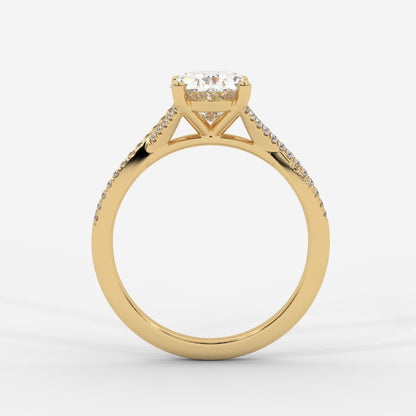 Florence Pavé Split Shank Diamond Ring – Oval - AYKA JEWELS