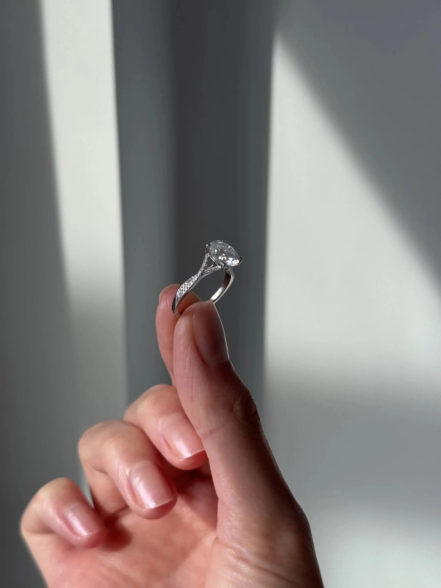 Florence Pavé Split Shank Diamond Ring – Oval - AYKA JEWELS