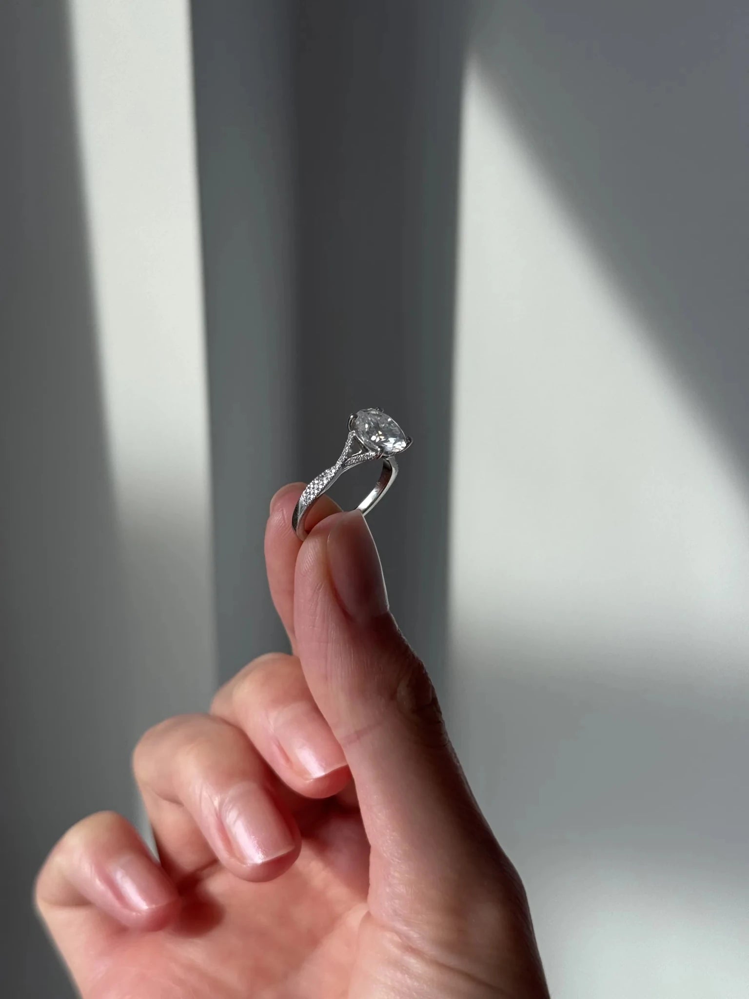 Florence Pavé Split Shank Diamond Ring – Oval - AYKA JEWELS